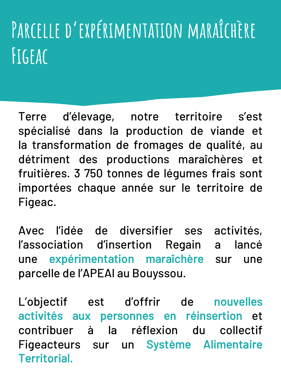 Parcelle d’expérimentation maraîchère Figeac
